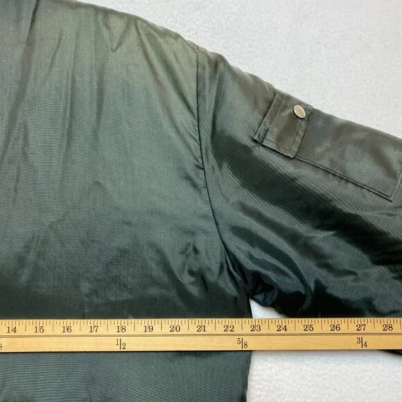 Vintage PADI Scuba Diver Jacket Men's L Gray Green Puffer Full Zip Quilted
